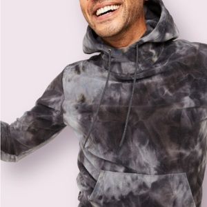 Old Navy Vintage Tie-Dyed Micro Performance Hoodie in Black and Gray